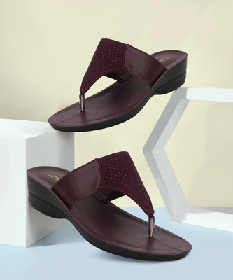 Bata Women Wedges(Red , 5)