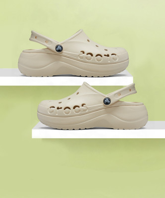 CROCS Baya Platform Women Clogs(Beige , 7 UK/India)