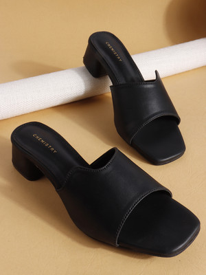 CHEMISTRY Women Heels(Black , 6)