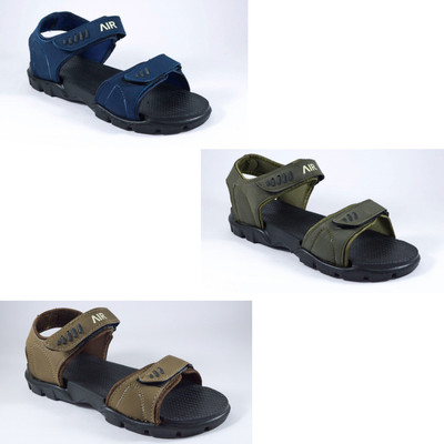 Classica Men Sandals(Blue, Green, Brown , 8)