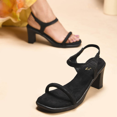 jm looks Women Heels(Black , 3)