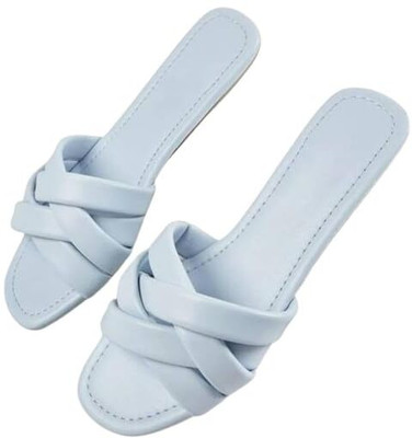 S.K.Craft Women Flats(Blue , 8)