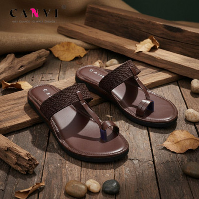 CANVI Men Flats(Brown , 10)