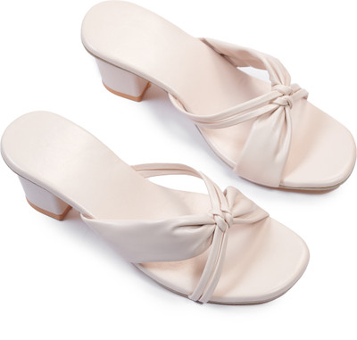 RAVIS Women Heels(Off White , 9)