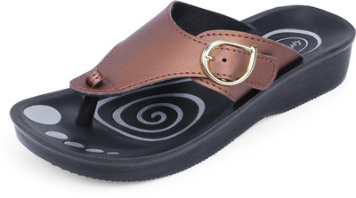 LOTUSFEET Women Flats(Brown , 8)