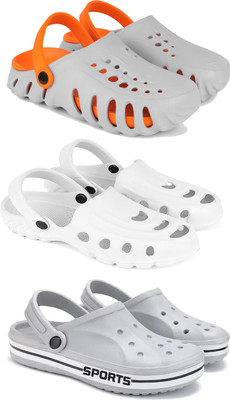 DRACKFOOT Men Clogs(Grey, Beige, White, Orange , 7)