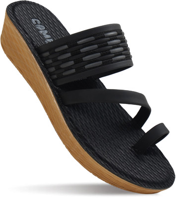 Comfro Women Heels(Black , 5)