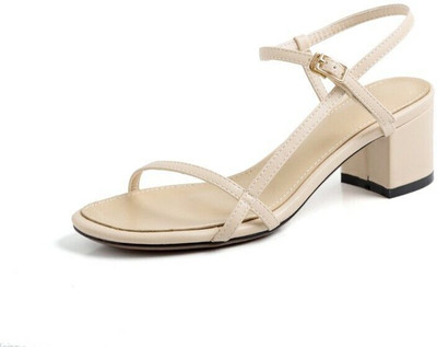 Gloglamp Women Heels(Beige , 4)