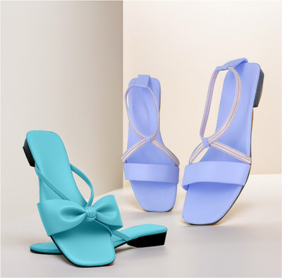 SAYERA Women Flats(Purple, Blue , 7)