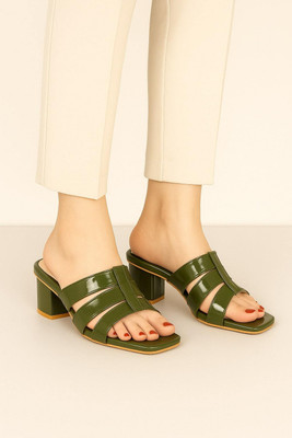 Purple Flamingo Women Heels(Green , 5)