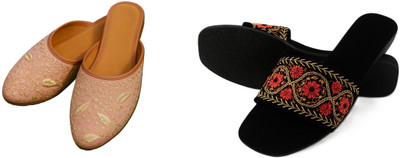 Dualstep Women Flats(Pink, Black , 5)