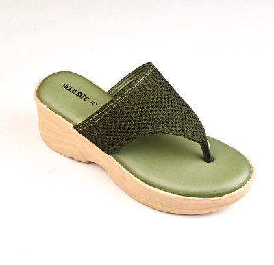 HEELISTIC Women Heels(Green , 7)