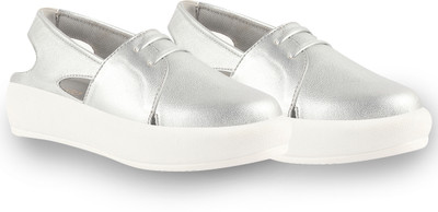 FAUSTO Women Wedges(Silver , 4)