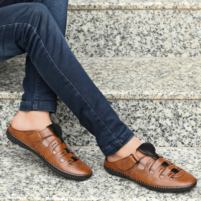 Lorence Men's Half Back Open Slip On Formal For Men's (Tan) Loafers For Men(Tan , 8)