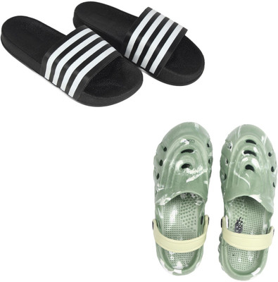 Vomoya Men Sandals(Black, Olive , 7)