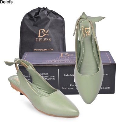 Delefs Moda Women Flats(Green , 4)