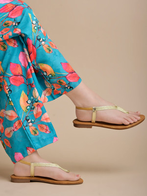 SHOETOPIA Women Flats(Gold , 7)