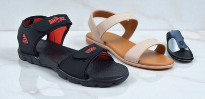 Classica Men Sandals(Blue, Black, Red , 10)