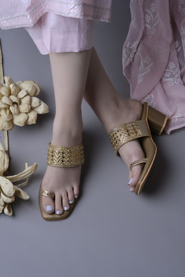 Froh Feet Women Heels(Copper , 7)