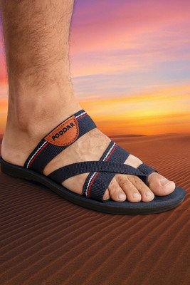 PODDAR PODDAR Blue Stylish Cross-Strap Men's Sandals Men Casual(Blue , 8)