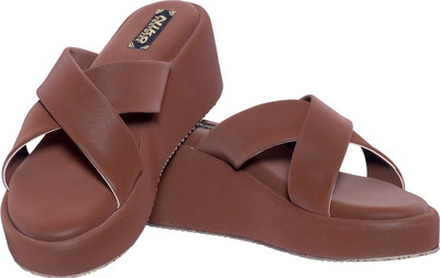 niko Women Wedges(Brown , 6)