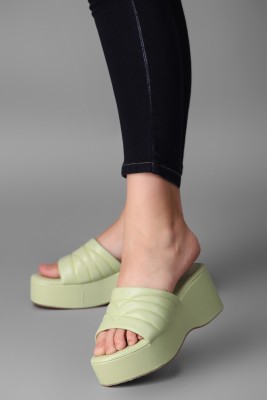 STRASSE PARIS Women Wedges(Green , 6)