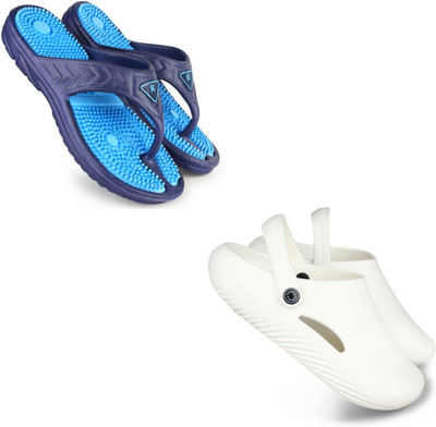 Vomoya Men Sandals(Blue, White , 7)