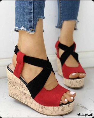 dreamsafe Women Wedges(Red , 4)