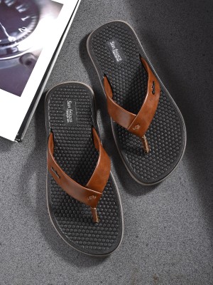 SAN FRISSCO Ortho-Ease Anti-Swear Lightweight Sandals with Aqua Pressure - Men Tan Casual
