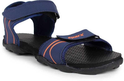 Sparx SS 703 Men Sandals(Navy, Orange , 10)