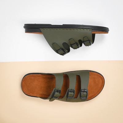Butello Men Casual(Olive , 8)