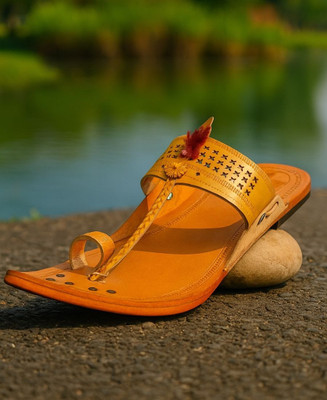 Kolhapuri Men Sandals(Yellow , 7)