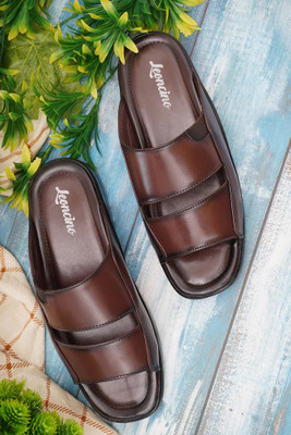 LEONCINO Sandals | Comfortable Stylish Slippers for Daily Casual And Ethnic Wear | Men Sandals(Brown , 6)