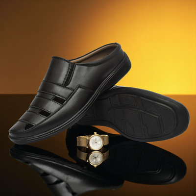 Restroad Men Flats(Black , 6)