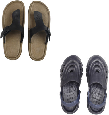 Vomoya Men Sandals(Black, Blue , 10)