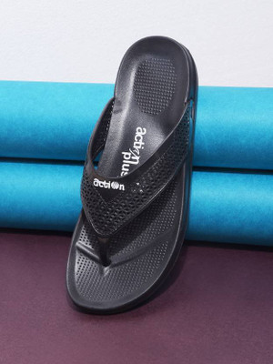 action Women Flip Flops(Black , 5)