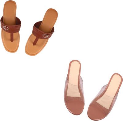 Goraiya Fashions Women Casual(Brown, Pink , 4)