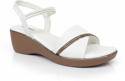 PAIR HEELS Women Wedges(White , 7)