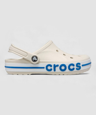 CROCS Bayaband Women Clogs(Off White, Blue , 6 UK/India)