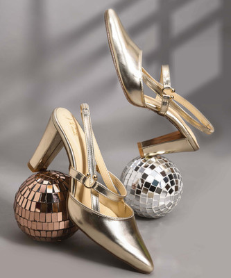 Froh Feet Women Heels(Gold , 4)