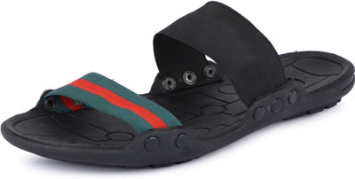 house of common Men Sandals(Green, Black , 6)