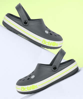 Action Plus ONTC-04 Men Clogs(Grey, Green , 7)