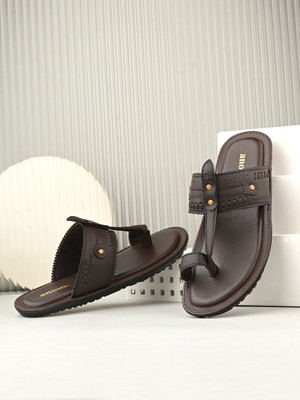 ANOUK Perfect Soft Lightweight Toe Loop Men Sandals(Brown , 9)