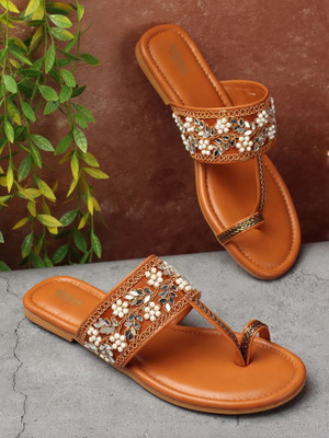 ANOUK Women Flats(Tan , 4)