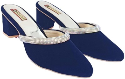 BILAL ENTERPRISES Women Heels(Blue , 8)