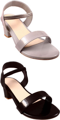 Goraiya Women Flats(Grey, Black , 8)