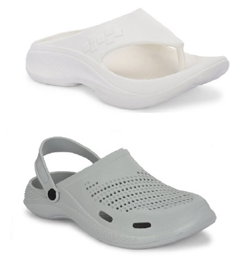 DEFLOW Men Sandals(Grey, White , 6)