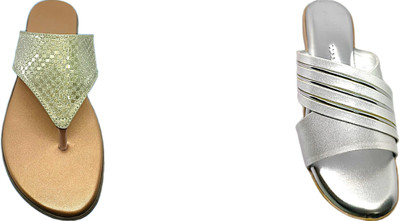 PGSPSOFT Women Casual(Silver, Brown, Green , 4)