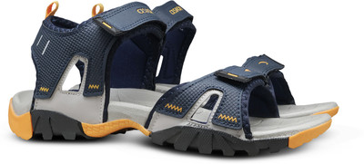 asian Men Sandals(Navy, Yellow , 9)