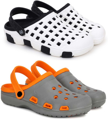 Kapani Fashion Men Clogs(Grey, White , 7)